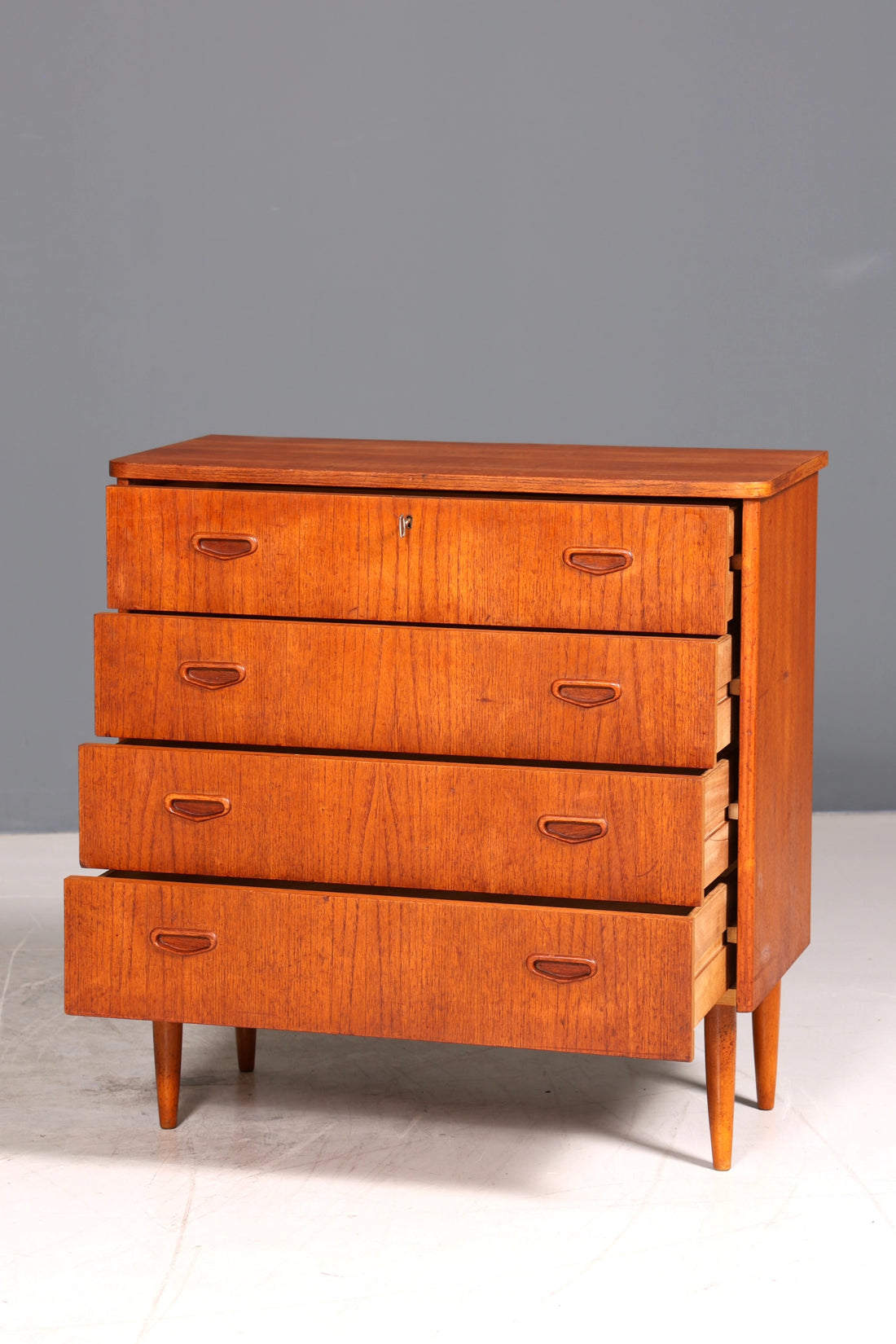 Stilvolle Mid Century Kommode Teak Holz Sideboard Vintage Schubladen Kommode