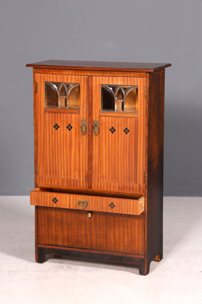 G776 Finish Traumhafte Jugendstil Vitrine Antike Holz Bücherschrank Eiche Antik Schrank Geschirrschrank (Kopie)