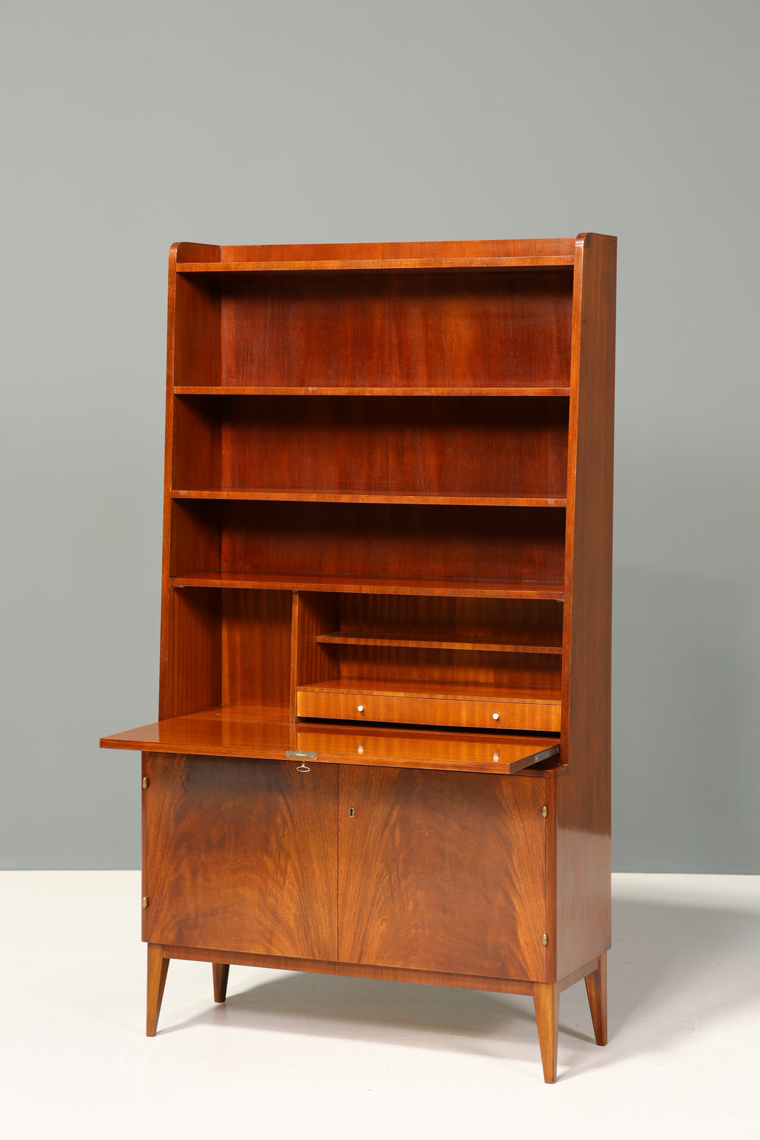 Wunderschöner Mid Century Schrank Sekretär Bücherregal Vintage Highboard Retro Holz Regal 60er Jahre