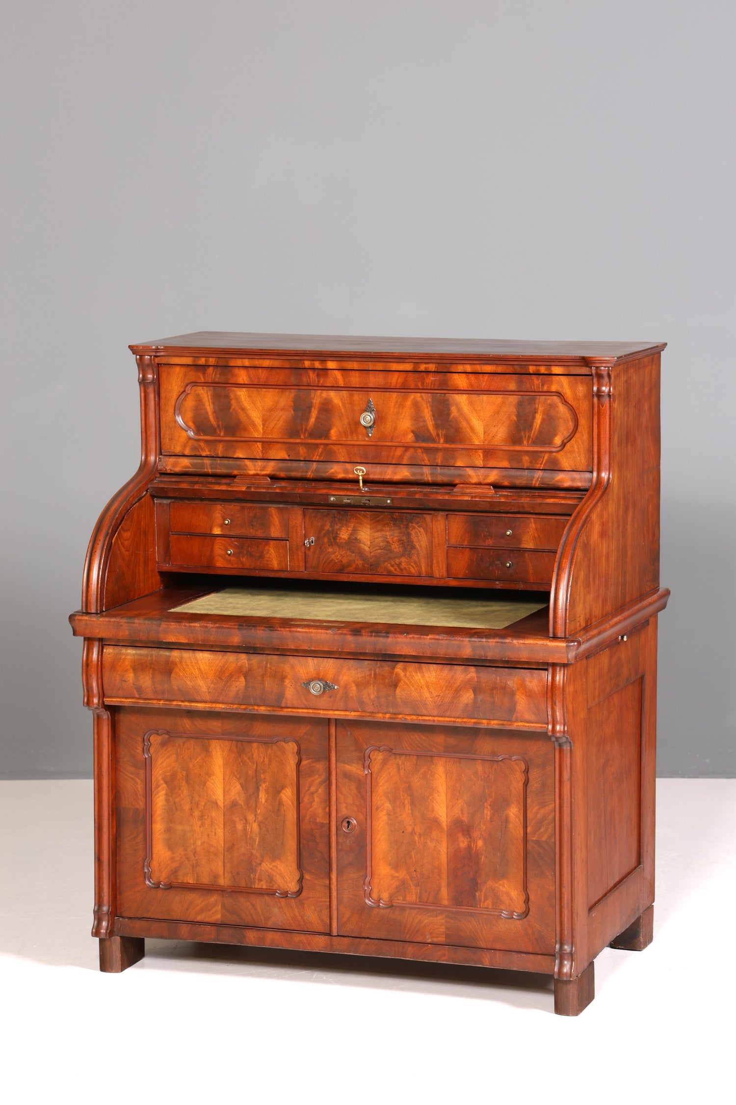 Beeindruckender Louis Philippe Sekretär Antik Rollladen Sekretär Nussbaum Schreibtisch Aufsatzsekretär