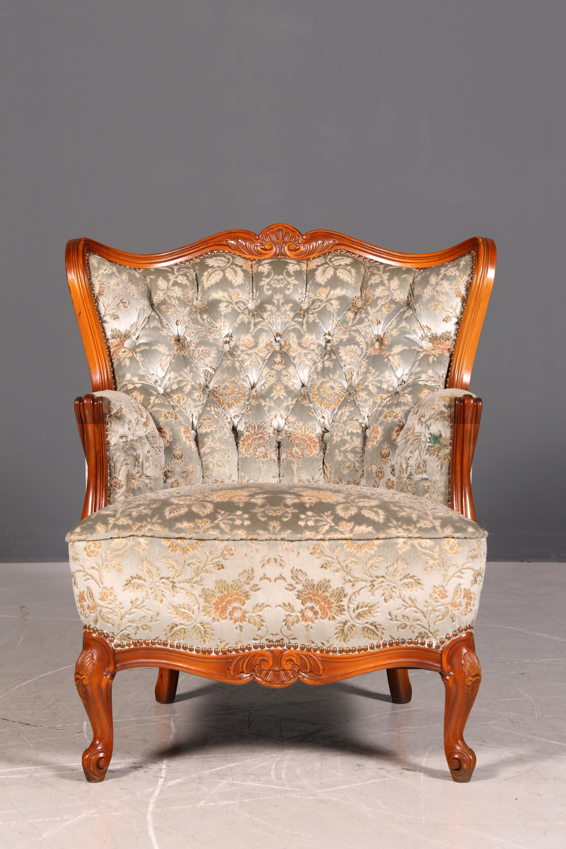 Wunderschöner Chippendale Sessel Antik Barock Stil Chesterfield Armlehnsessel 1 von 2