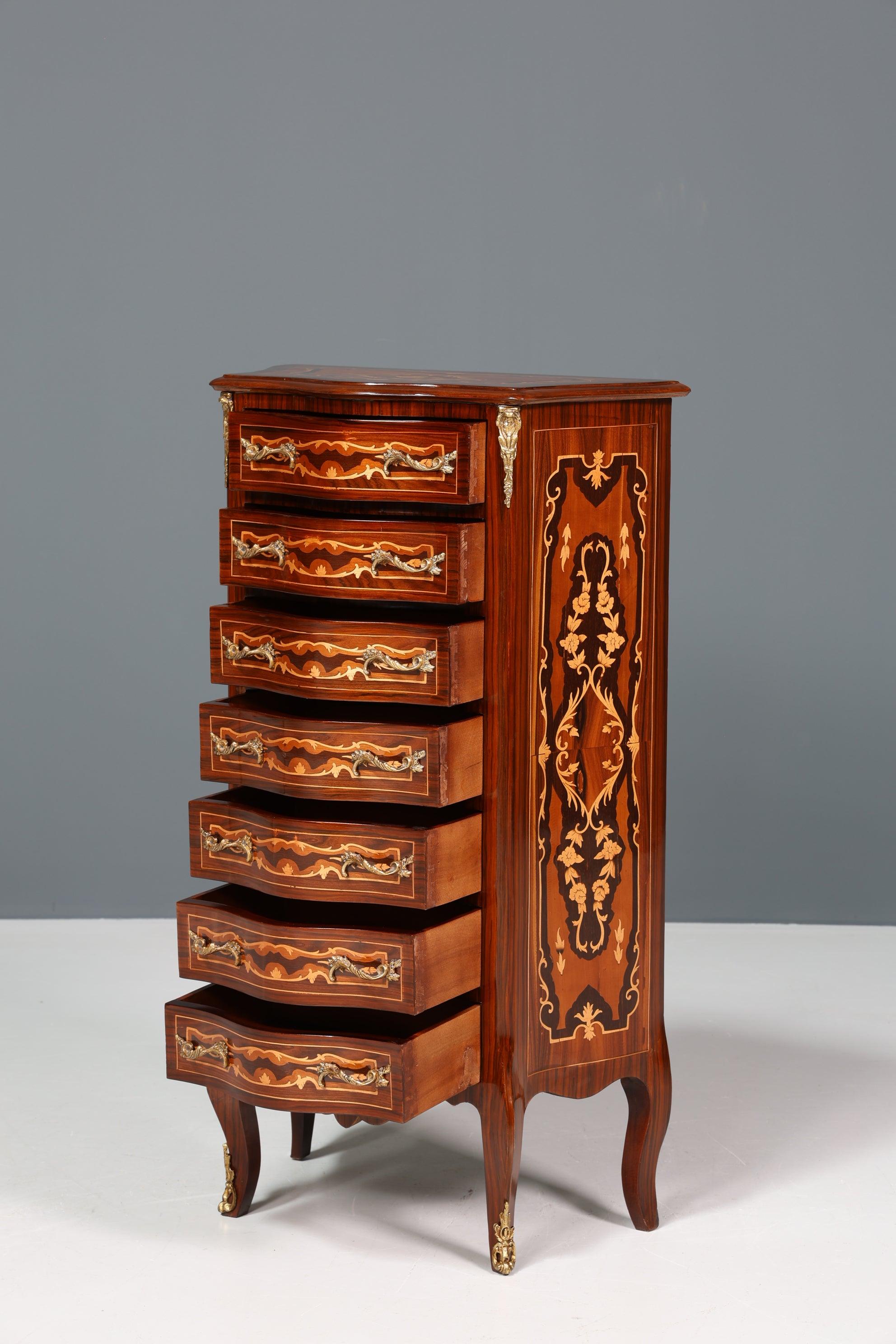 Wunderschönes Barock Design Vertiko Louis XV Highboard Kommode Schubladenkommode - Kommode