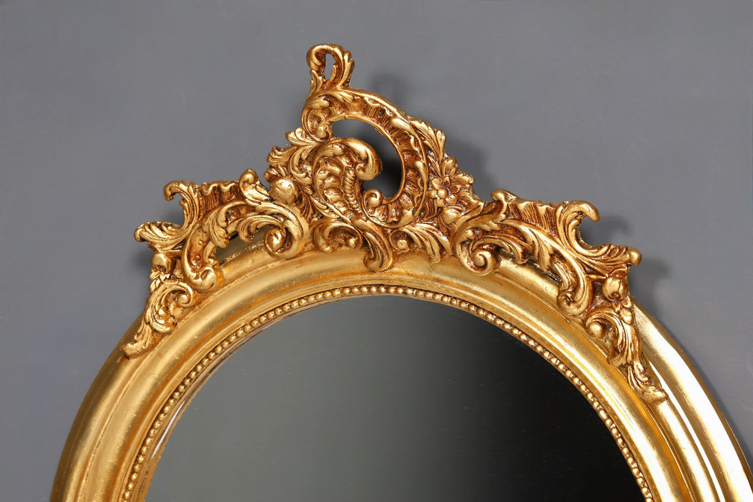 Stilvoller Prunk Barock Stil Standspiegel Antik Stil Ornament Flurspiegel Gold Spiegel