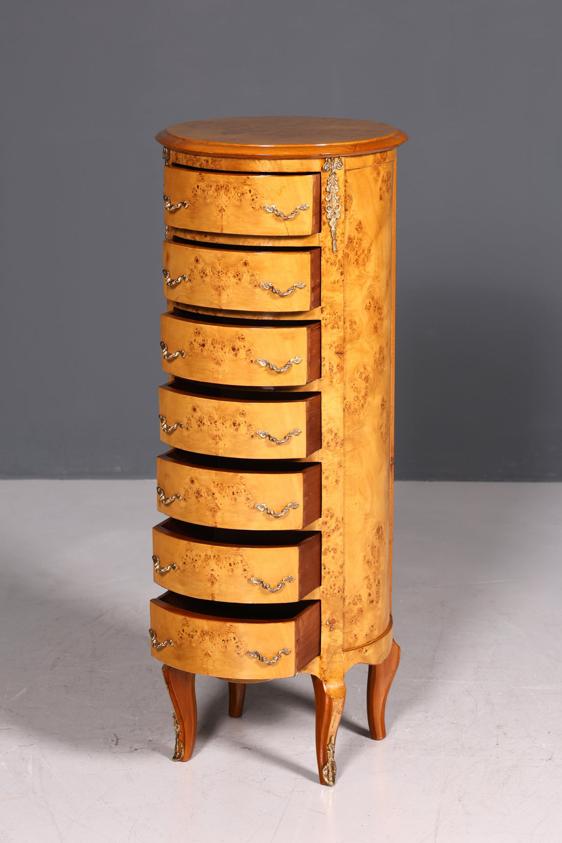 Fantastic Baroque Style Chest of Drawers Antique Style Louis XV Vertiko Birch Highboard Chest of Drawers