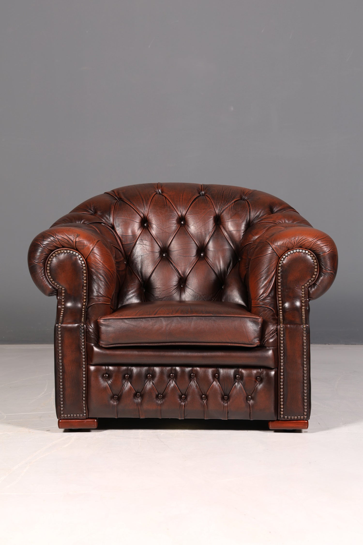 Wunderschöner Original Chesterfield Centurion Sessel Englischer Armlehnsessel Echt Leder Herrensessel Vintage