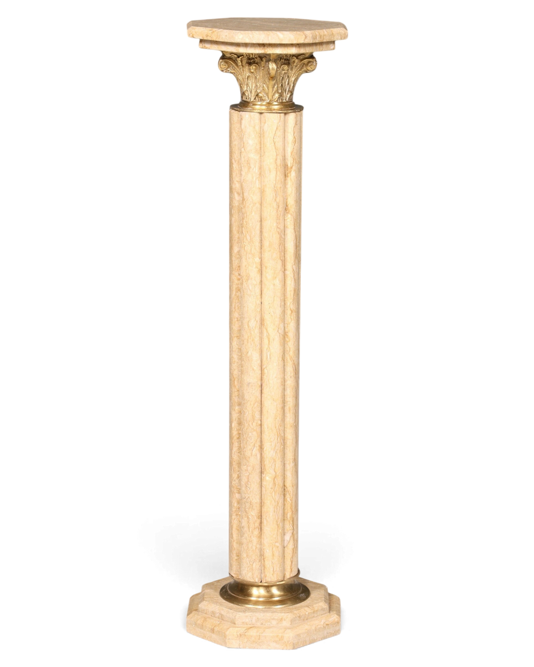 Wunderschöne Barock Stil Säule Louis XV Marmor Blumensäule Naturstein Beige Sockel Ablage 1 von 2