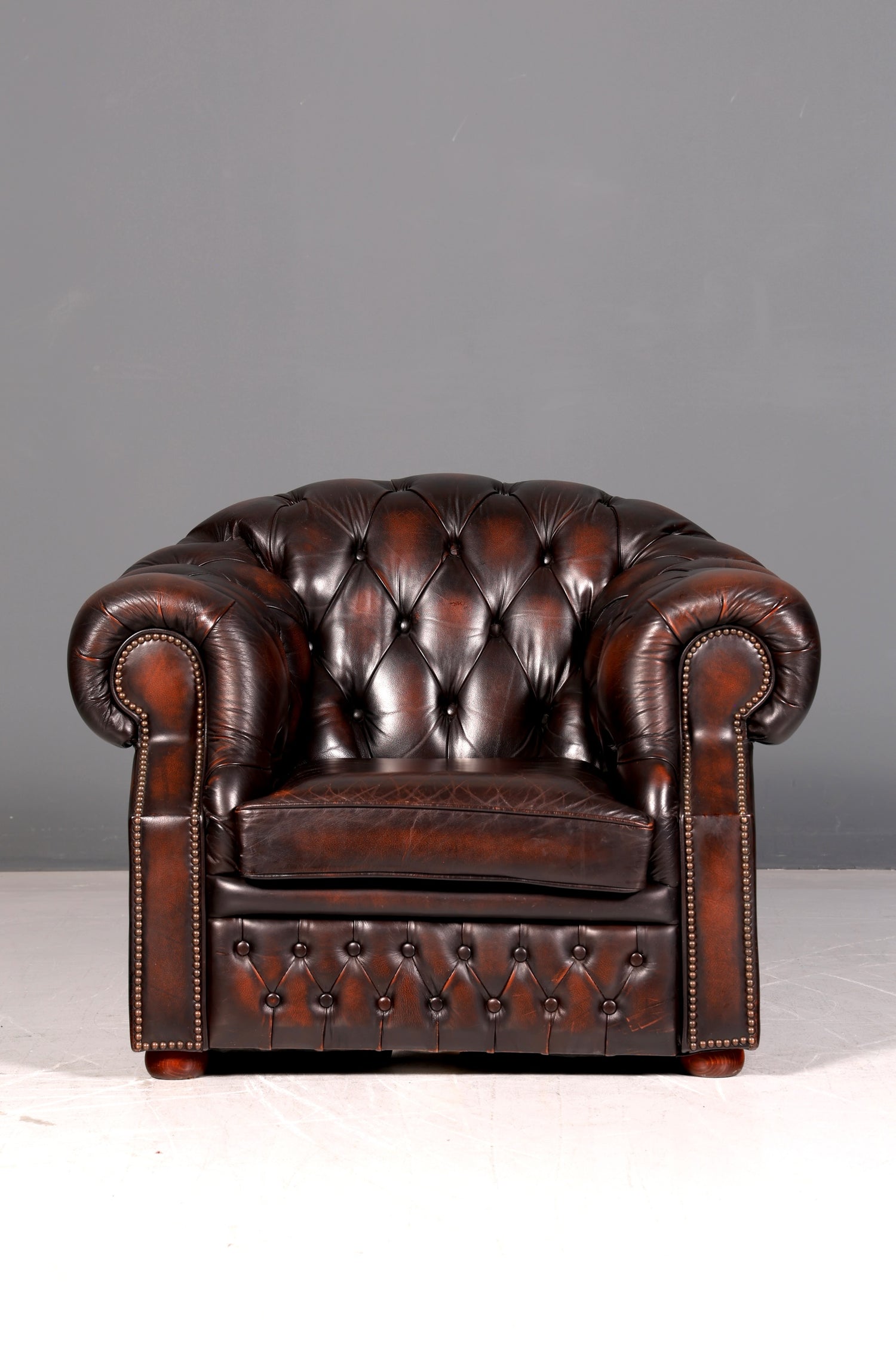 Edler Original Chesterfield Centurion Sessel Braun Echt Leder Englischer Armlehnsessel Herrensessel UK 1 von 2