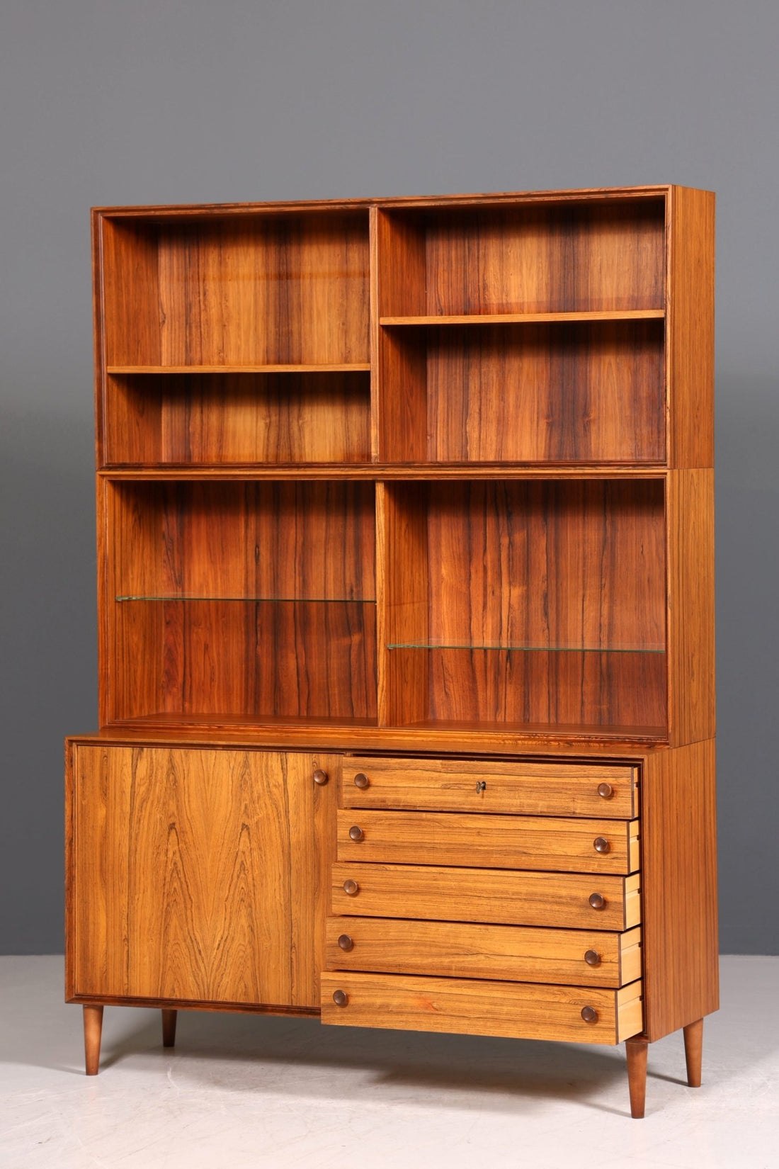 Traumhaftes Mid Century Palisander Regal Vintage Bücherregal 60s Schrank Kommode Buchablage