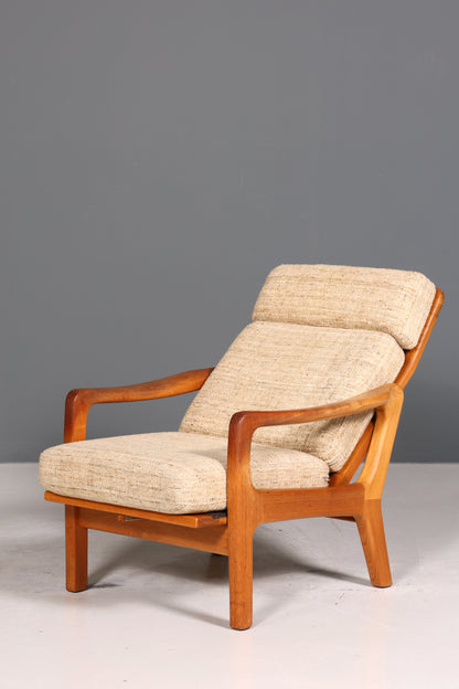 Wunderschöner Original Juul Kristensen Sessel Mid Century Liegefunktion Armlehnsessel Made in Denmark Teak Holz Lounge Sessel 60s 2 von 2