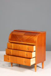 Stilvoller Mid Century Rollladen Sekretär echt Holz Büro Schrank Vintage Schreibkommode