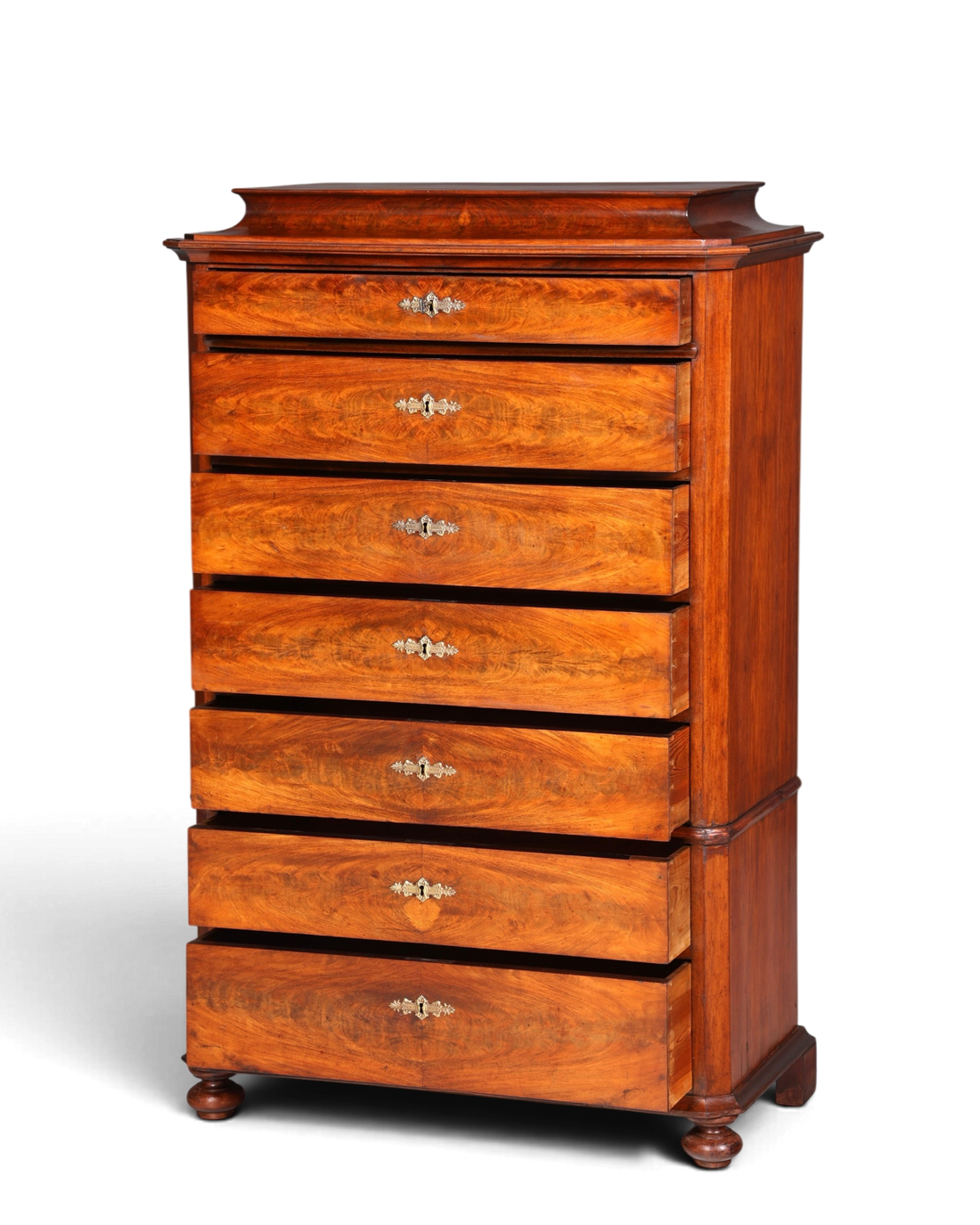 Wunderschöne Louis Philippe Chiffoniere um 1880 Gründerzeit Nussbaum Vertiko Schrank Semainier