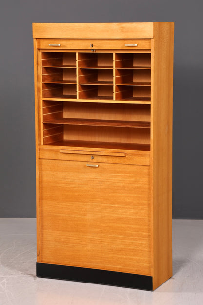 Stilvoller Mid Century Rollladenschrank Bauhaus Apothekerschrank Art Deco Büro Aktenschrank