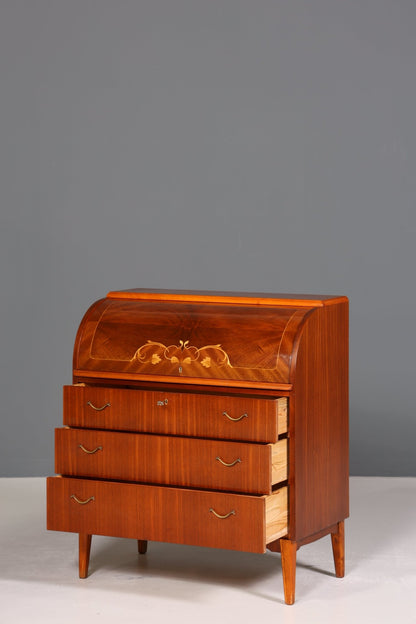 Traumhafter Mid Century Rollladen Sekretär Danish Design echt Holz Rollladen Kommode Schreibkommode