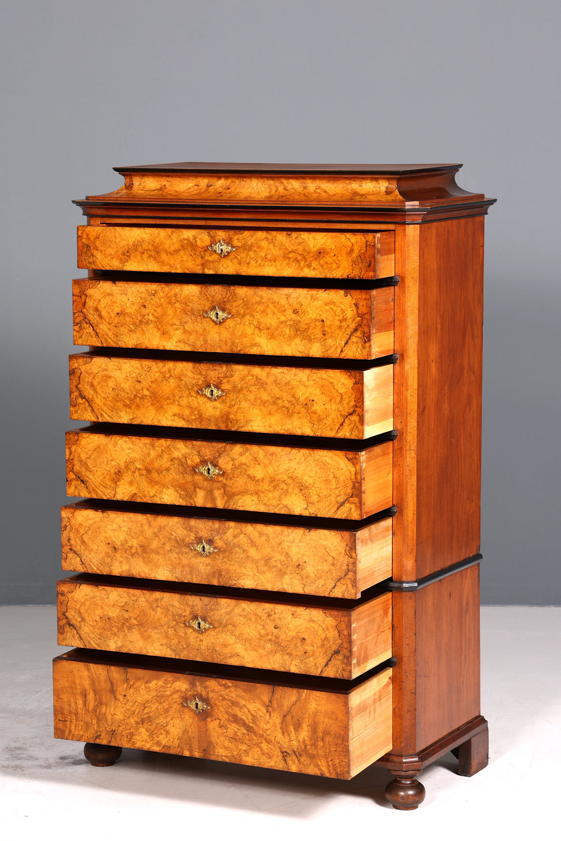 Wunderschöne Louis Philippe Chiffoniere um 1880 Gründerzeit echt Holz Vertiko Schrank Semainier