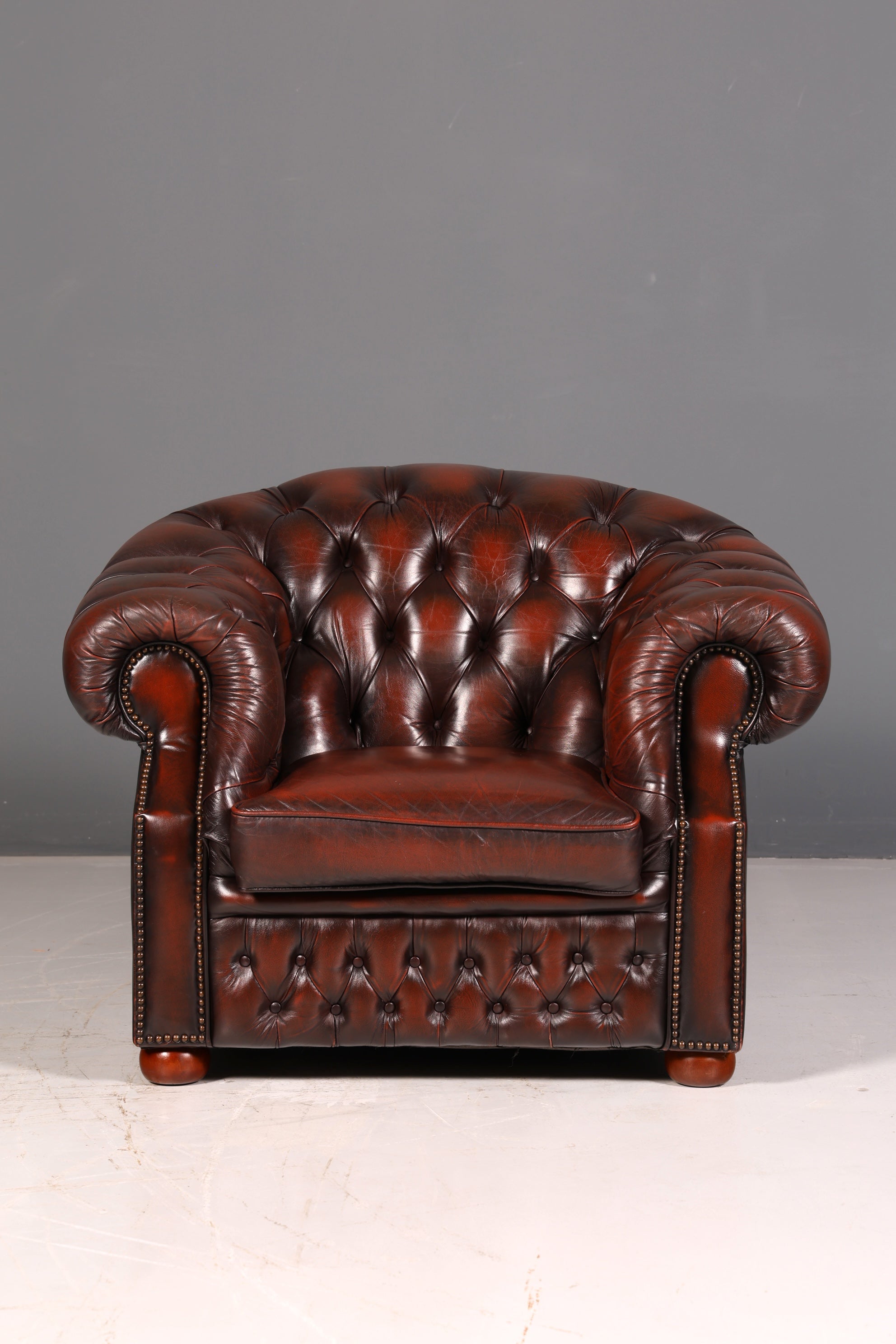 Wunderschöner Original Chesterfield Centurion Sessel Englischer Armlehnsessel Echt Leder Herrensessel Vintage 1 von 2