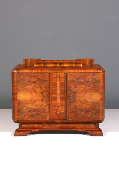 Wunderschöner Original Art Deco Schrank Nussbaum Sideboard massiv Holz Antik Anrichte