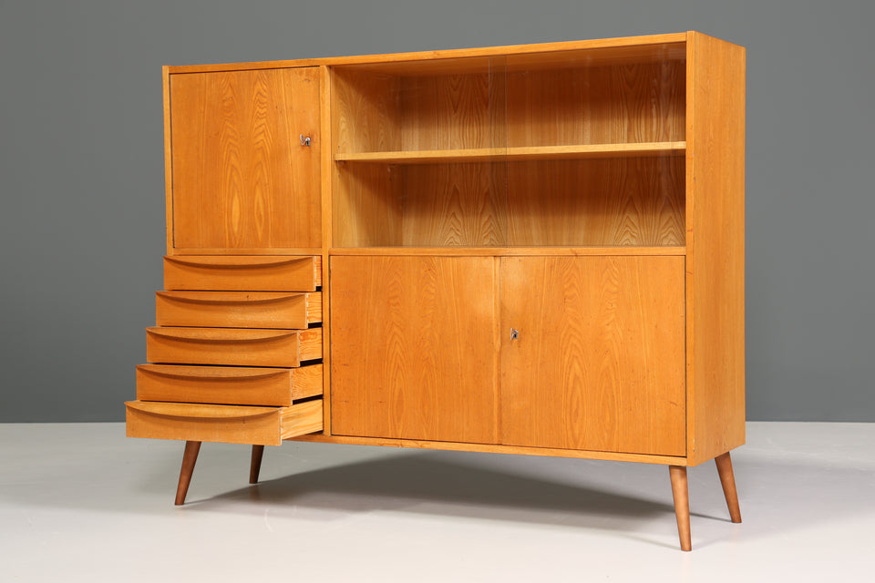 Original Hellerau Mid Century Vitrine Schrank Franz Ehrlich 602 Kommode Bücherregal