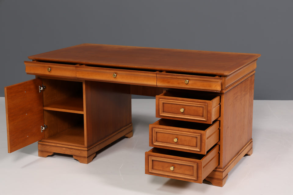 Edler Schreibtisch im Biedermeier Stil massiv Holz Bürotisch