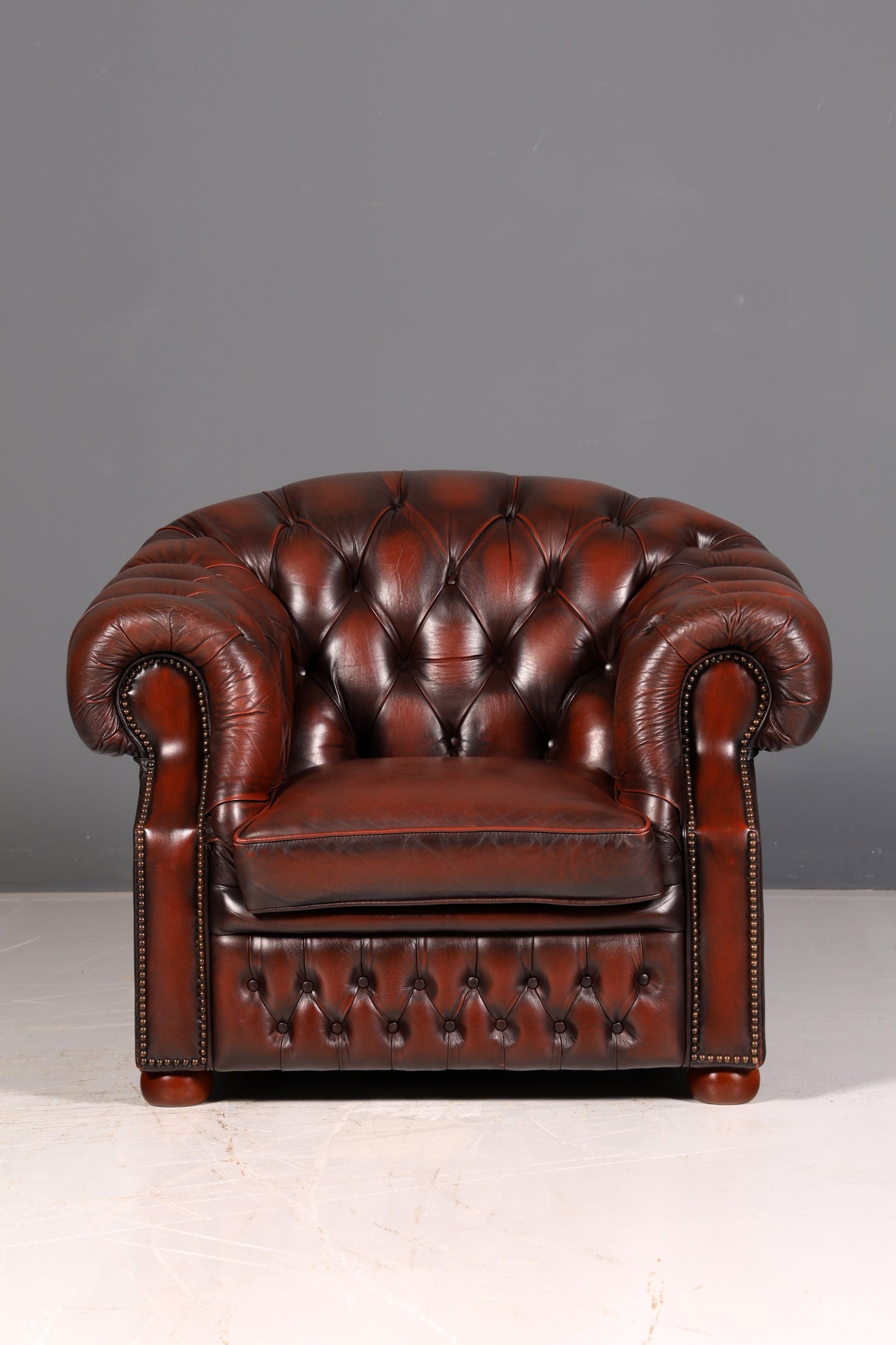 Wunderschöner Original Chesterfield Centurion Sessel Englischer Armlehnsessel Echt Leder Herrensessel Vintage 2 von 2