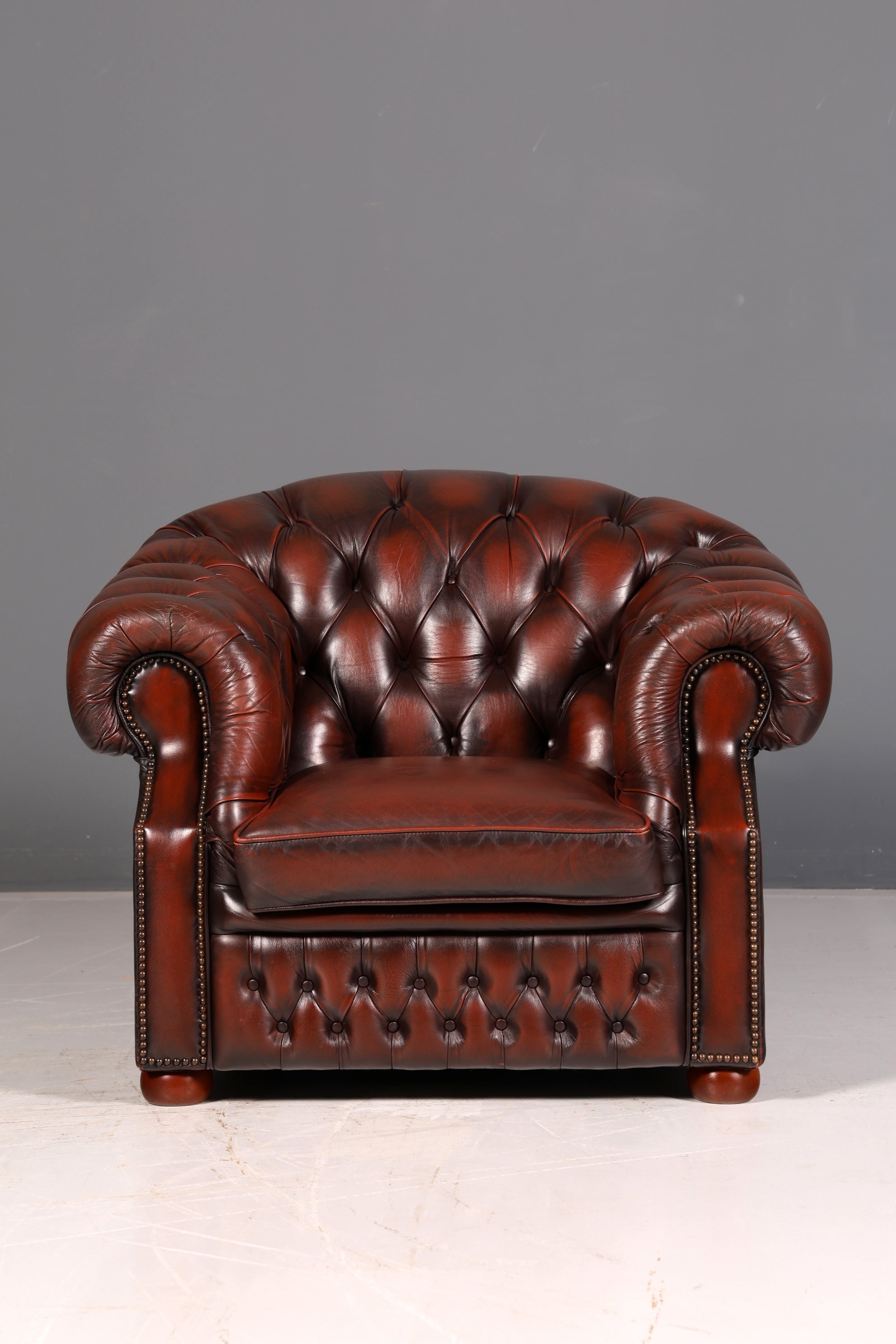 Wunderschöner Original Chesterfield Centurion Sessel Englischer Armlehnsessel Echt Leder Herrensessel Vintage 2 von 2