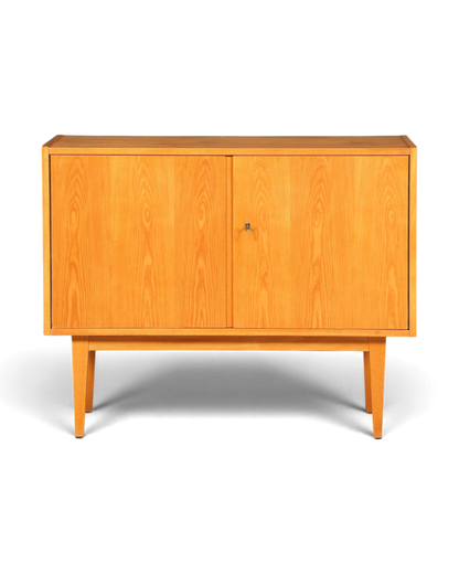 Hauptstadt Möblerei Hellerau Kommode Modell 602 von Franz Ehrlich aus hellem Holz im Mid-Century-Design