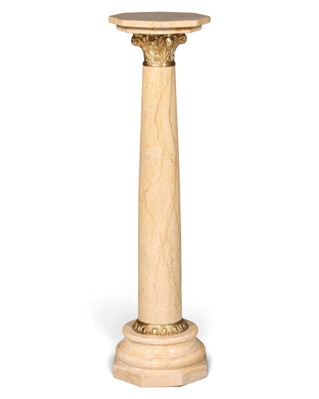 Wunderschöne Barock Stil Säule Louis XV Marmor Blumensäule Naturstein Beige Sockel Ablage 2 von 2