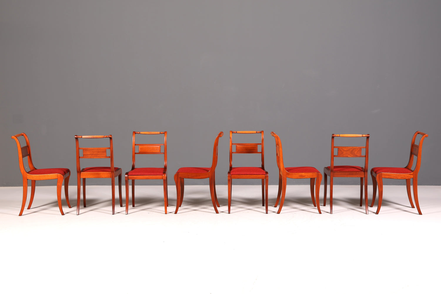 8x Edle Englische Stühle Englisch Dining Chairs Antik 60er Jahre Regency Küchenstühle Stuhlset