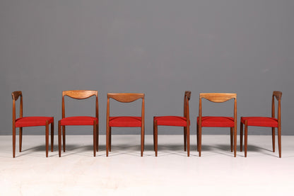 6x Mid Century Stühle Bambi Serie Rolf Rastad Adolf Relling Gustav Bahus Danish Design Stuhl Vintage Designer