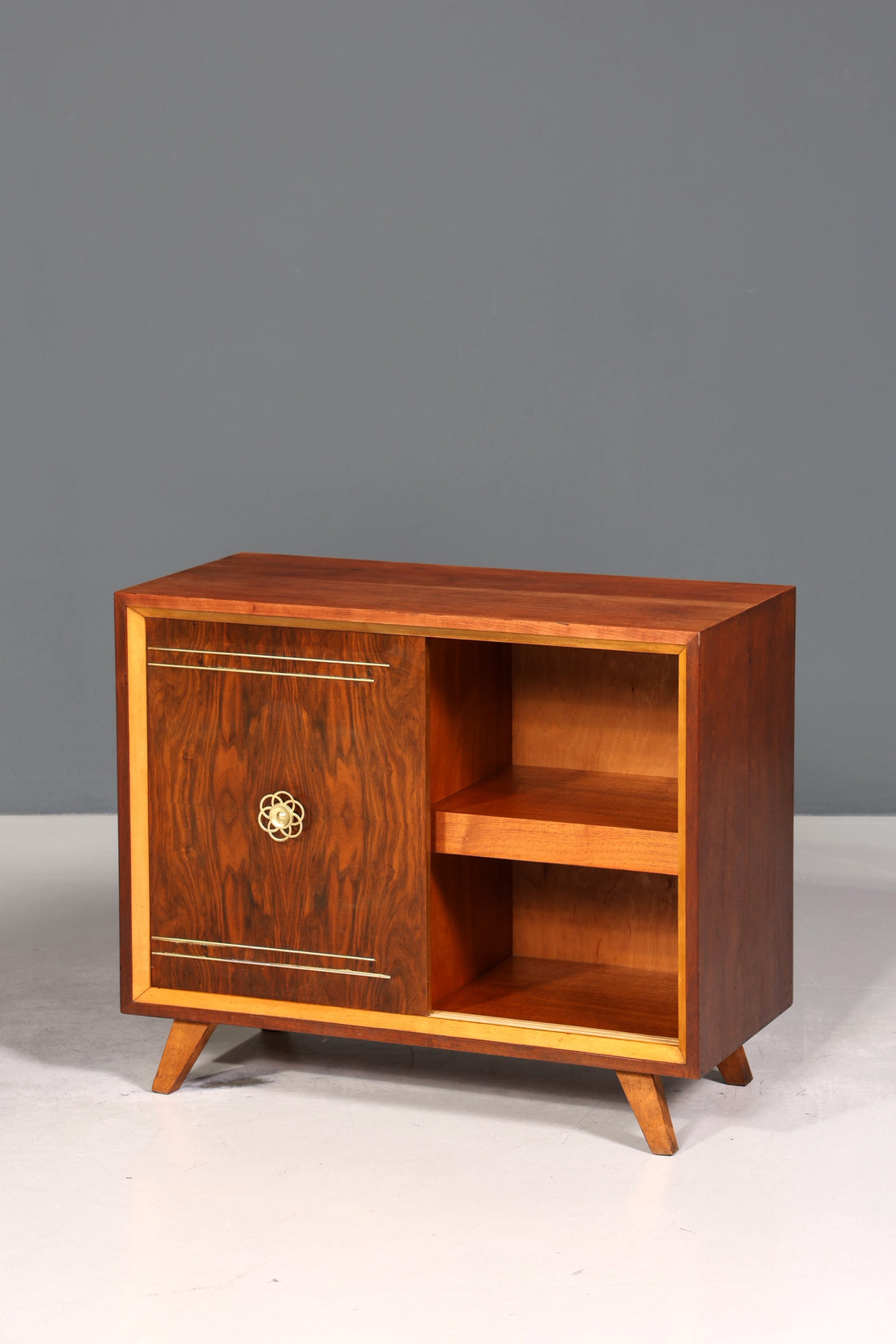 Wunderschönes Mid Century Sideboard Vintage Vitrine Schiebetür Kommode Bar Schrank 60s