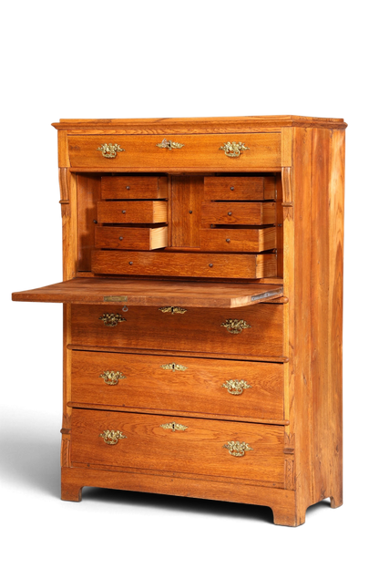 Edler Louis Philippe Sekretär um 1880 Gründerzeit Antik Schrank Chiffoniere Highboard