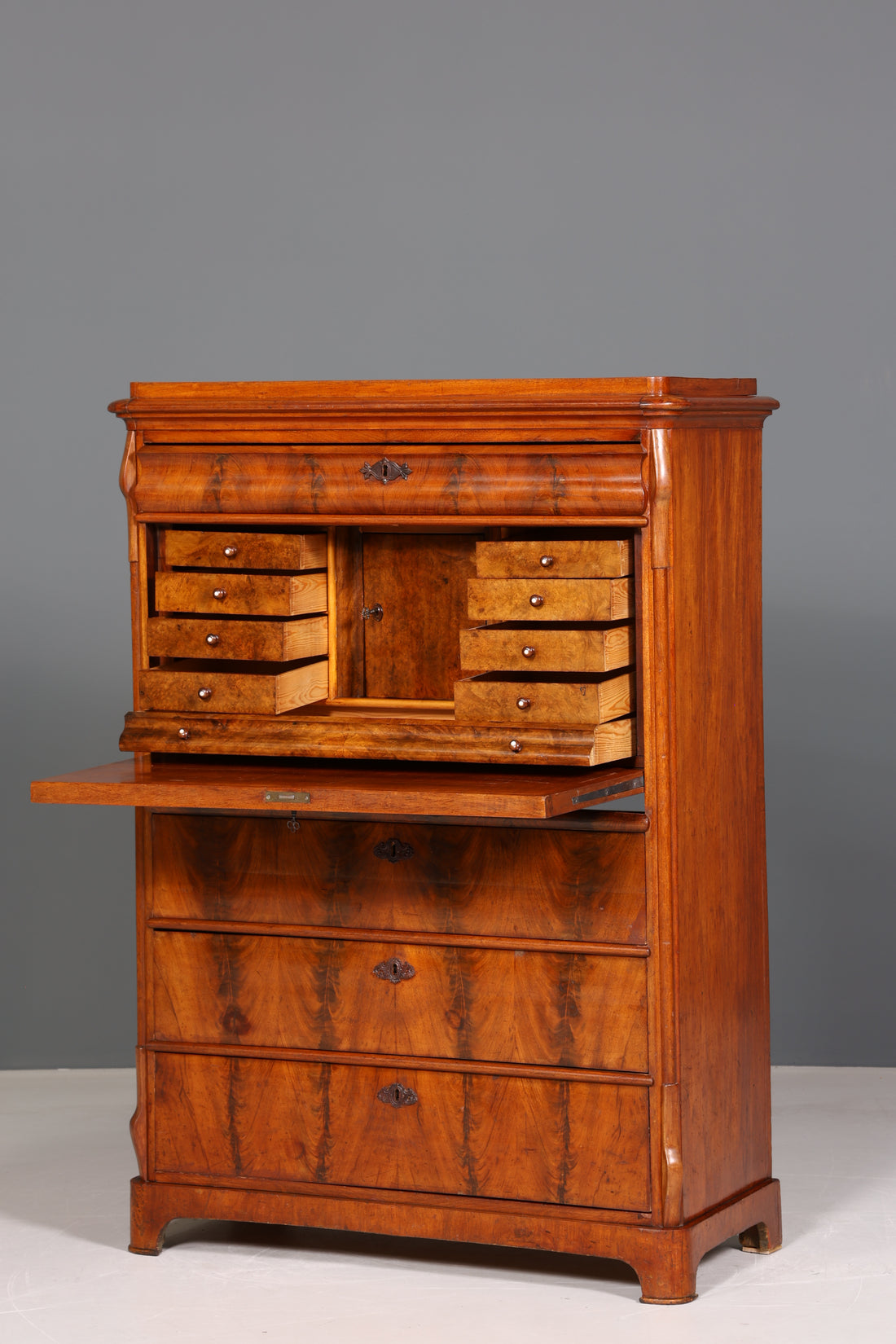 Beautiful Louis Philippe Secretary Vertiko Wilhelminian style chest of drawers around 1880