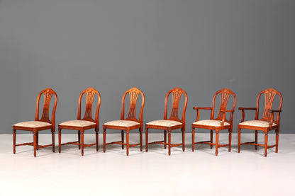 6x Traumhafte Stühle im Gustavianischer Stil Englisch Stil Küchenstühle Antik Stil Esszimmer Stuhl Set