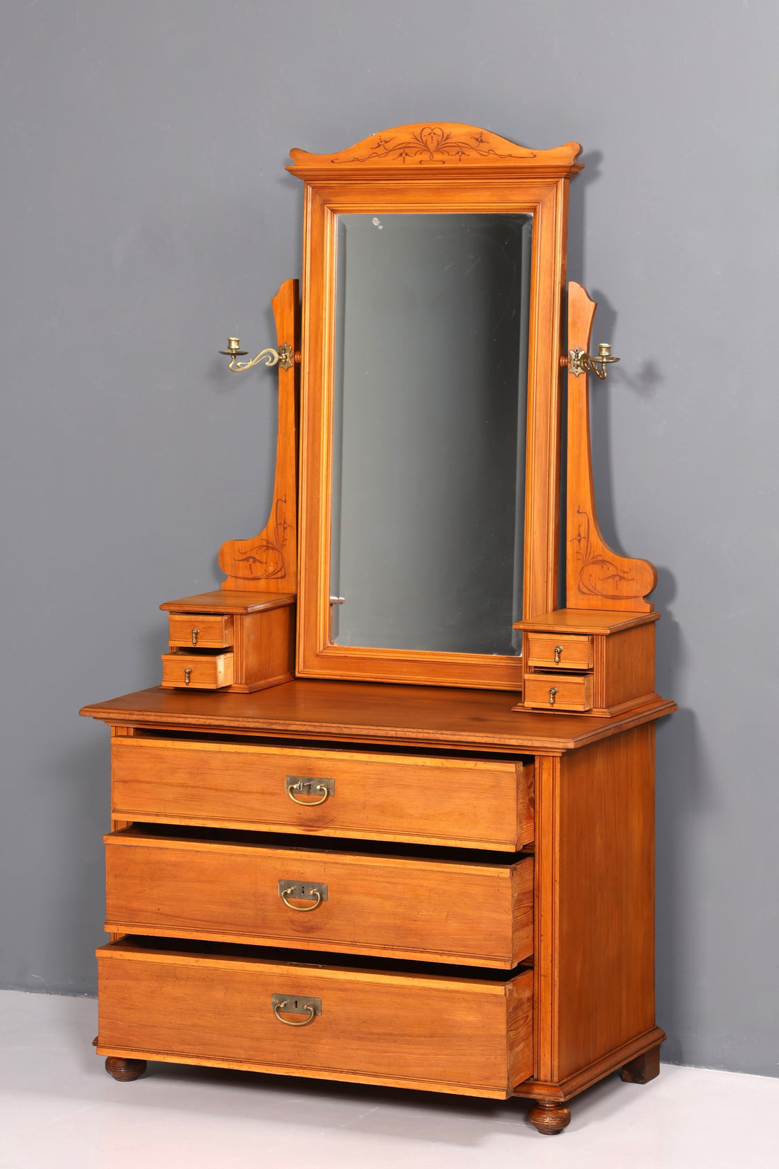 Traumhafte Jugendstil Kommode Antik Sideboard mit Spiegel Flurkommode Frisierkommode