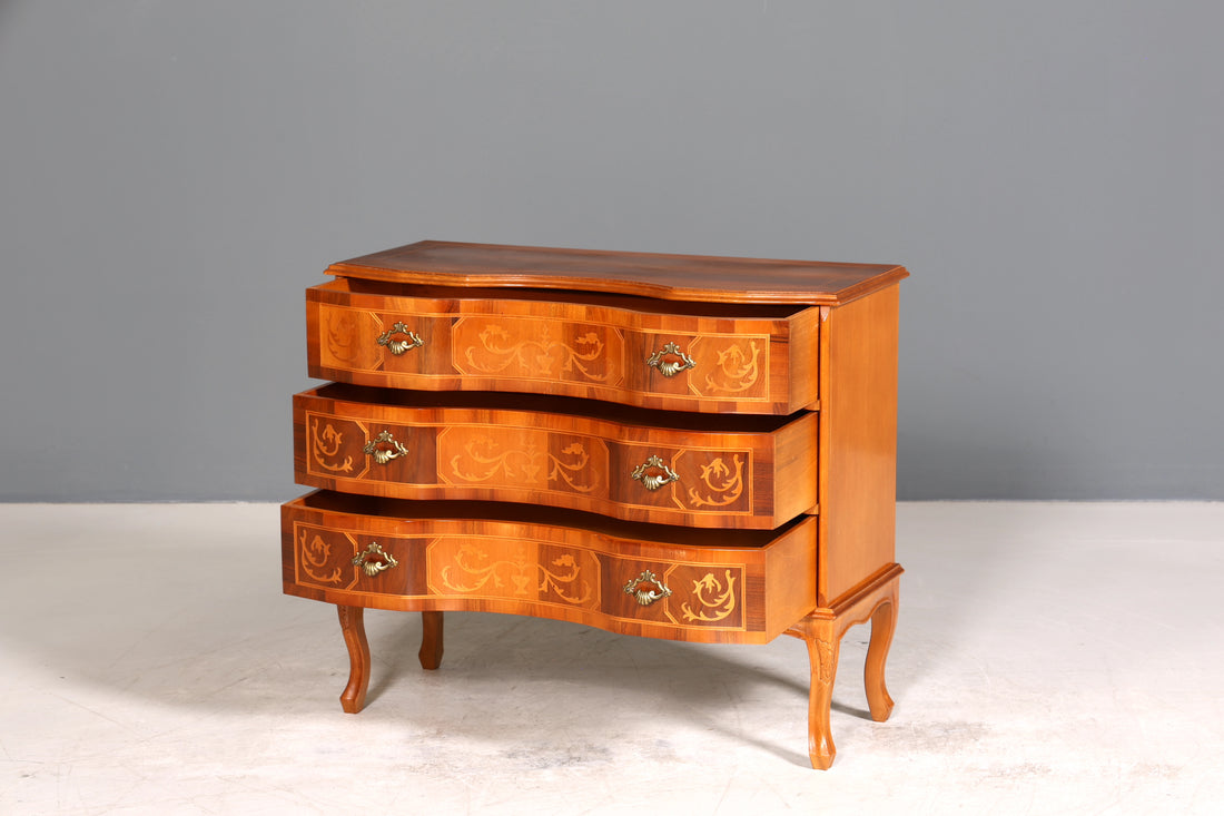 Traumhafte Kommode im Barock Stil Sideboard Intarsien echt Holz Schubladenkommode