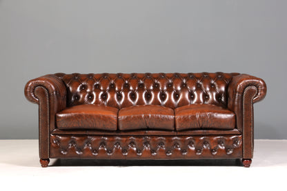 Wunderschönes Original Chesterfield Sofa 3- Sitzer echt Leder Couch Herrensofa