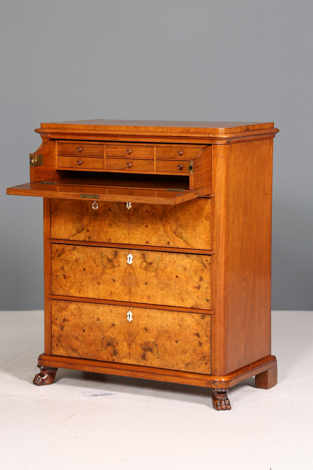 Stilvoller Louis Philippe Kommode Sekretär Vertiko Gründerzeit um 1880 Schreibtisch