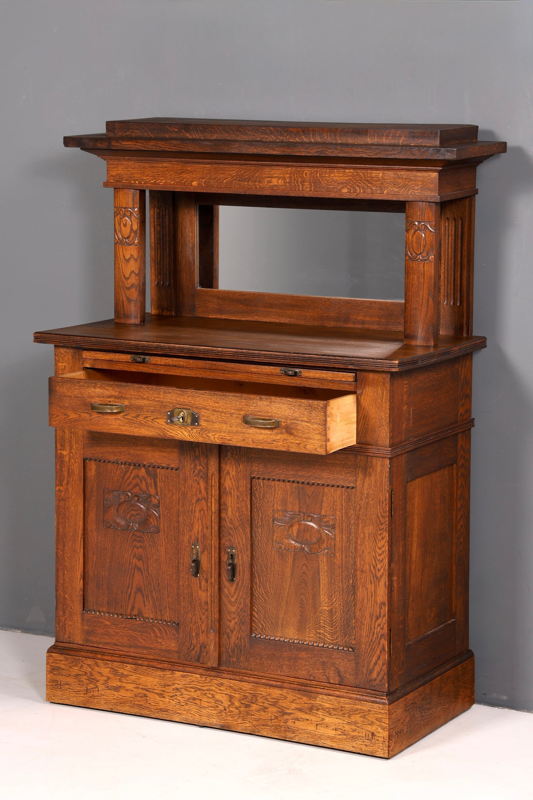 Wunderschönes Jugendstil Sideboard Antik Eiche Kredenz Buffet Anrichte Schrank Kommode