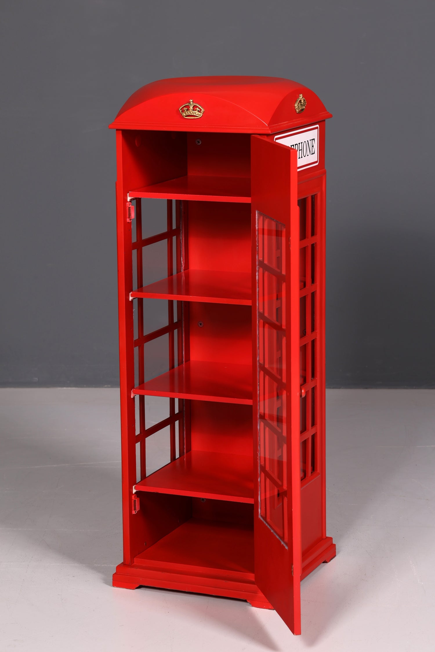 Englische Telefonzelle Vitrine Regal Bücherregal Dekostück London UK Style Red Telephone Booth
