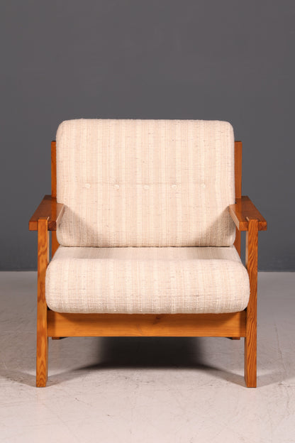 Schlichter Mid Century Sessel Danish Design Armlehnsessel echt Holz Relax Sessel 1 von 2