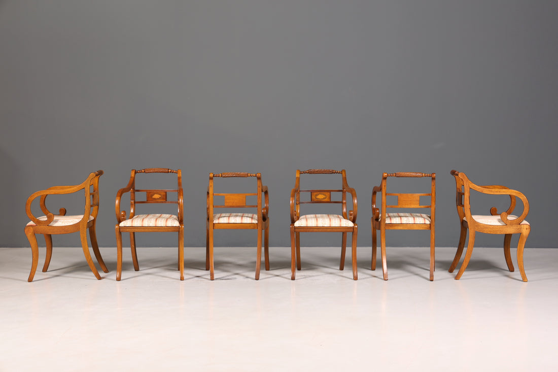 6x Wunderschöne Englische Stühle Englisch Dining Chairs Armlehnstuhl Set Küchenstühle Stuhlset Armlehnstühle