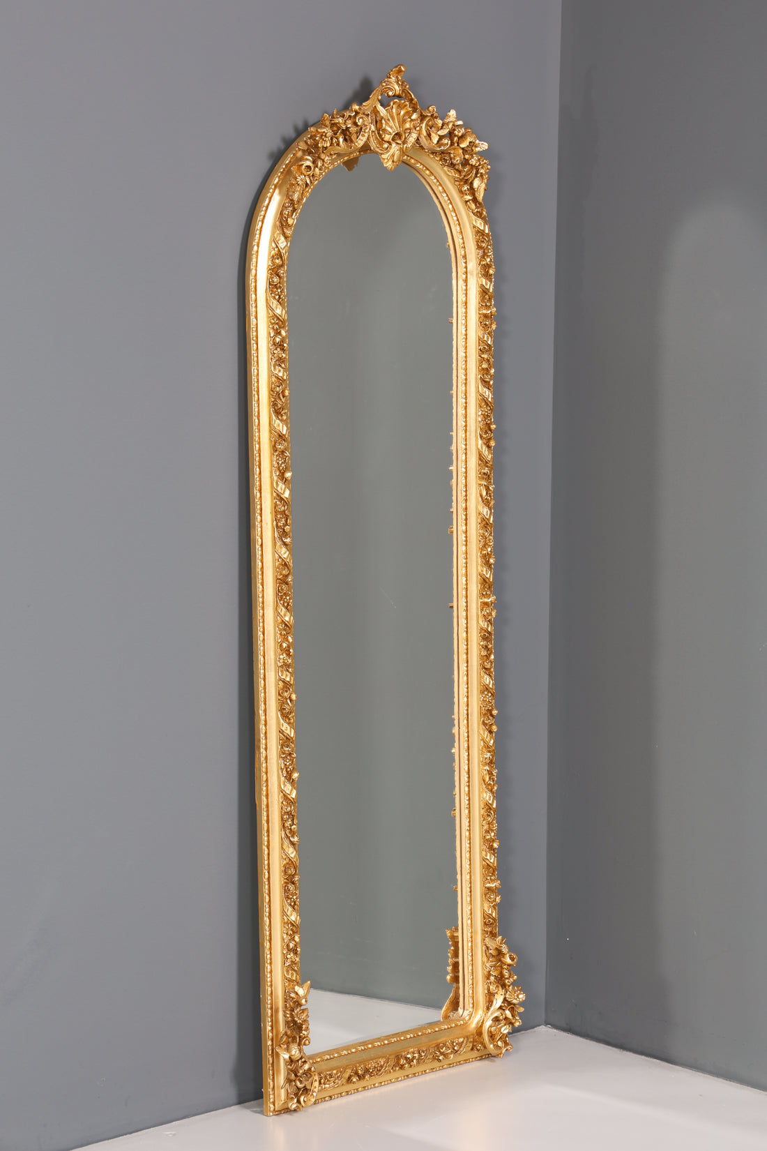 Wunderschöner Prunk Barock Stil Standspiegel Antik Stil Gold Ornament Flurspiegel