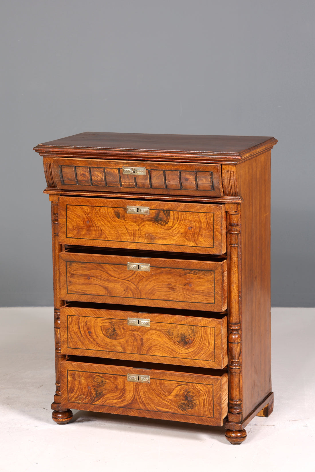 Wunderschönes Gründerzeit Vertiko Louis Philippe Kommode um 1880 Schubladenkommode