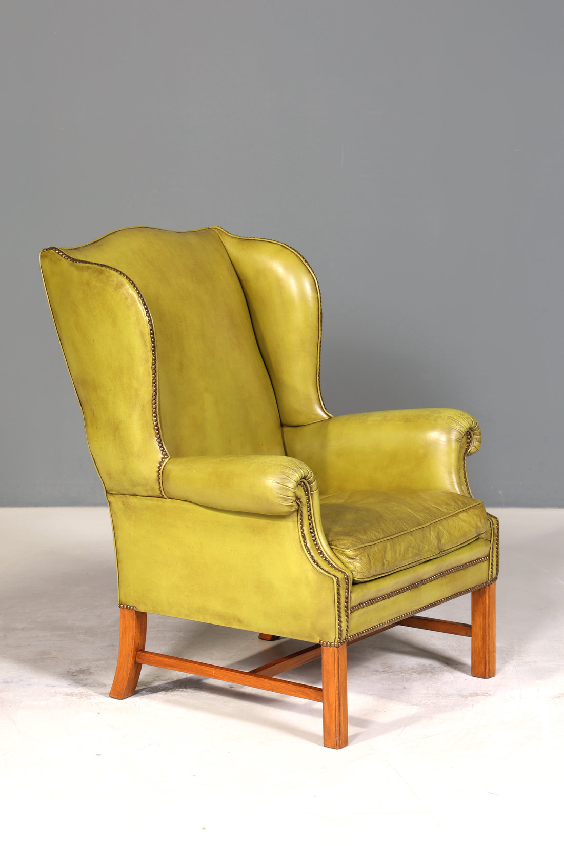 Wunderschöner Englischer Ohrenbacken Sessel Englisch Leder Herrensessel UK Armlehnsessel 1 von 2