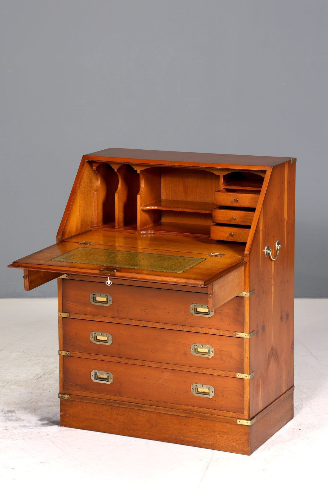 Wunderschöner Maritimer Sekretär Englisch Schreibkommode echt Holz Englischer echt Lederauflage Schreibtisch