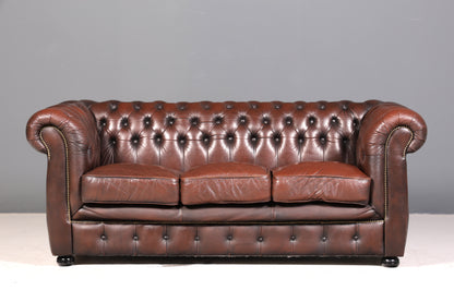 Wunderschönes Original Chesterfield Sofa 3- Sitzer echt Leder Couch Englisch