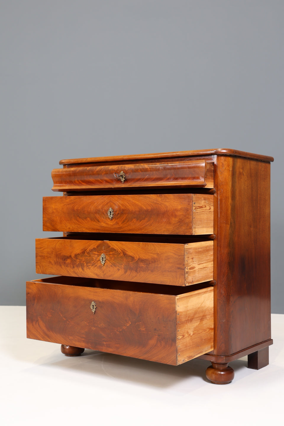Wunderschöne Original Biedermeier Kommode Antik Nussbaum um 1880