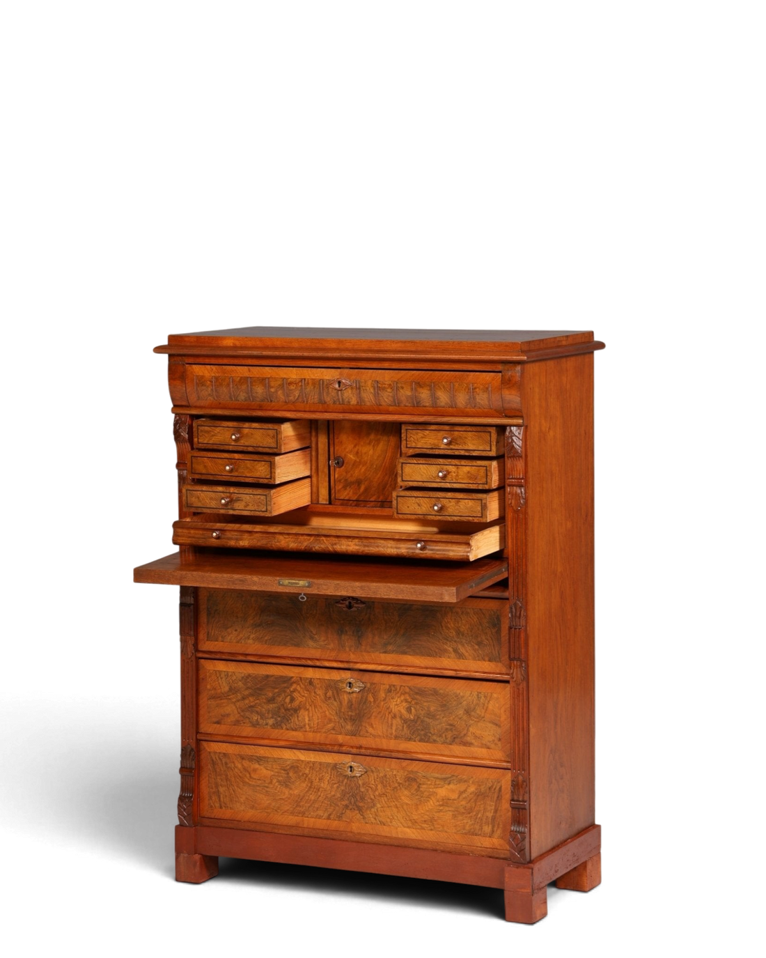 Stilvoller Gründerzeit Sekretär Vertiko Highboard Jugendstil Kommode Schrank um 1880