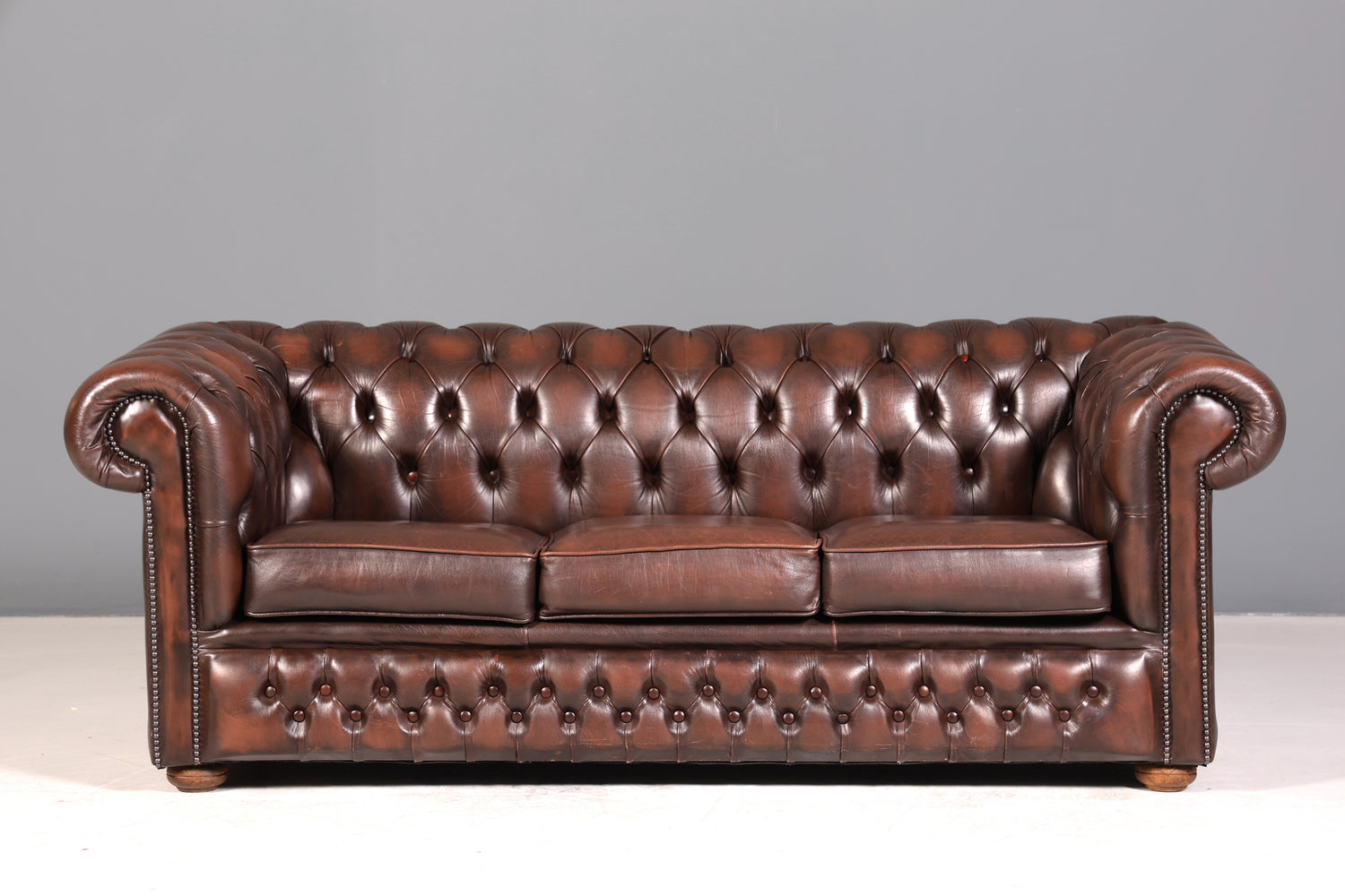 Wunderschönes Original Chesterfield Sofa 3- Sitzer echt Leder Couch Englisch 2 von 2