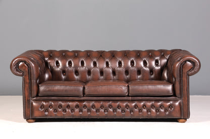 Wunderschönes Original Chesterfield Sofa 3- Sitzer echt Leder Couch Englisch 2 von 2