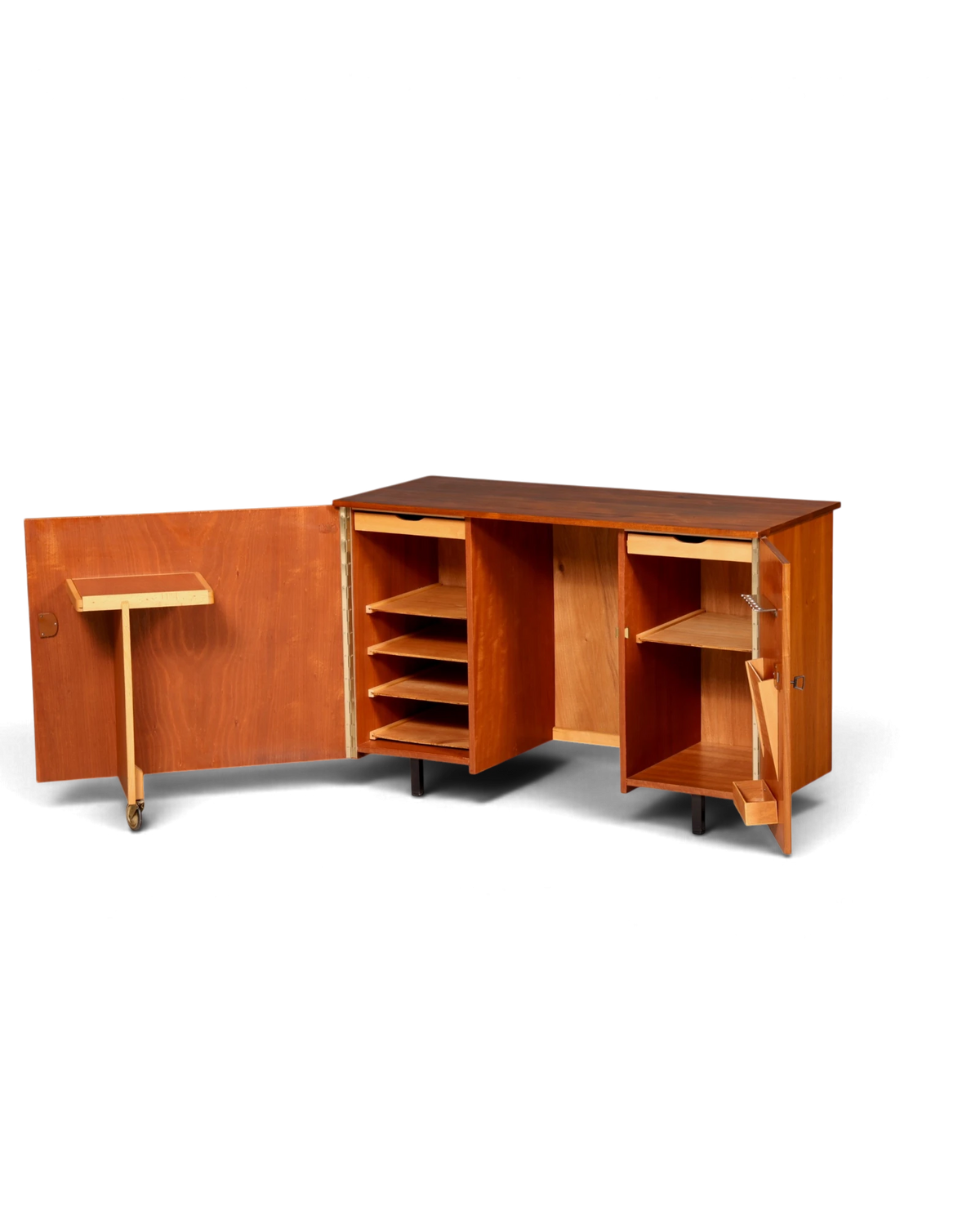 Wunderschöner Mid Century Schreibtisch Magic Box Sideboard mit ausklappbarer Ablage Vintage Schreibschrank Bürotisch Sekretär